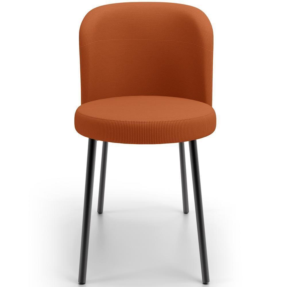 Kit 6 Cadeiras Sala De Jantar Estofada Gavi L02 Tecido Terracota - 6