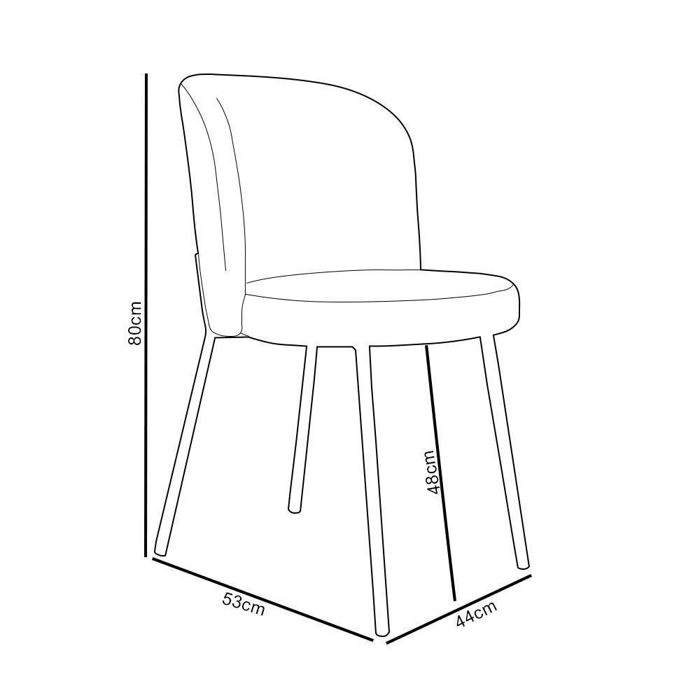 Cadeira Para Sala De Jantar Estofada Gavi L02 Couríssimo Whisky Bouclê Creme - 2