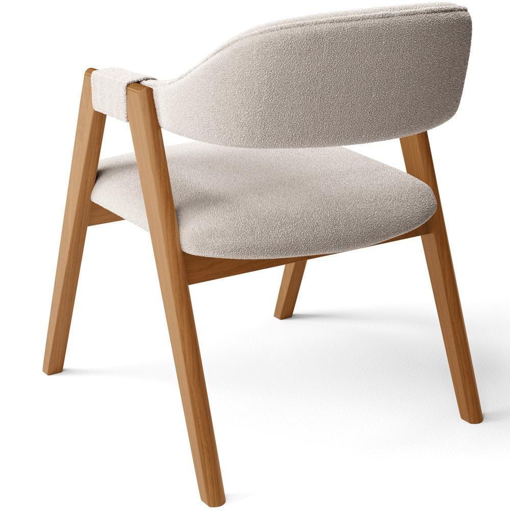 Kit 02 Cadeiras De Jantar E Estar Living Estofada Nadja L02 Bouclê Bege - 4