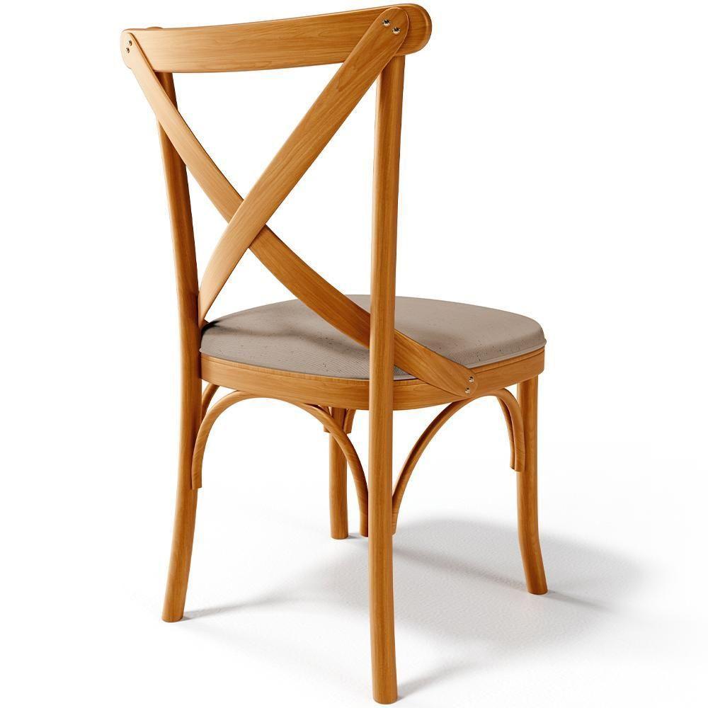 Kit 02 Cadeiras Para Sala De Jantar E Estar Living Estofada ávila L02 Linho Bege Escuro - Lyam - 2