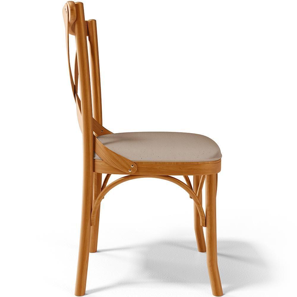 Kit 02 Cadeiras Para Sala De Jantar E Estar Living Estofada ávila L02 Linho Bege Escuro - Lyam - 3