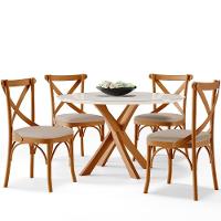 Kit 02 Cadeiras Para Sala De Jantar E Estar Living Estofada ávila L02 Linho Bege Escuro - Lyam - 5