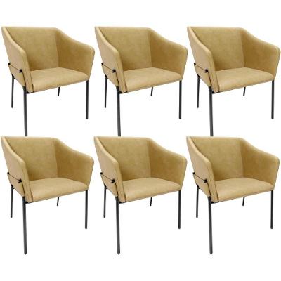 Kit 6 Cadeiras Para Sala De Jantar Estar Living Olívia L02 Couríssimo Fendi - Lyam Decor