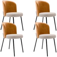 Kit 4 Cadeiras Sala De Jantar Estofada Gavi L02 Couríssimo Whisky Bouclê Creme - 1