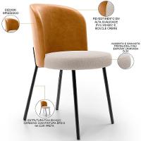 Kit 4 Cadeiras Sala De Jantar Estofada Gavi L02 Couríssimo Whisky Bouclê Creme - 3