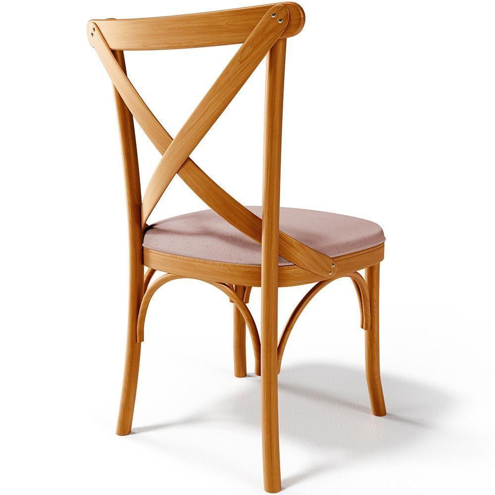 Kit 06 Cadeiras Para Sala De Jantar E Estar Living Estofada ávila L02 Linho Rosê - Lyam - 2