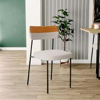 Kit 02 Cadeira Decorativa Estofada Para Sala De Jantar Melina L02 Linho Cru Couríssimo Whisky - Lyam Decor - 6