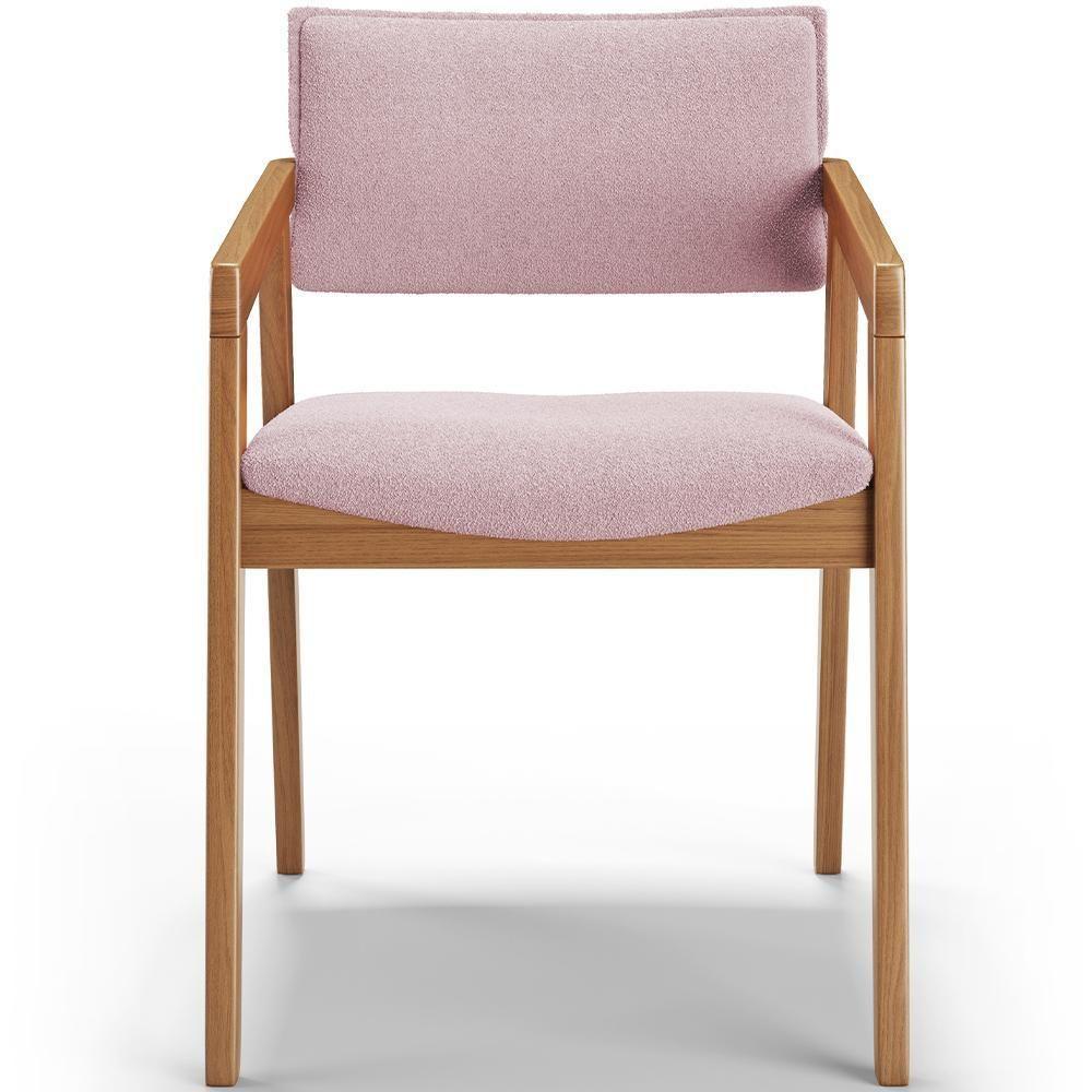 Kit 04 Cadeiras Para Sala De Jantar Estar Living Giorgia B04 Bouclê Rosê - 3