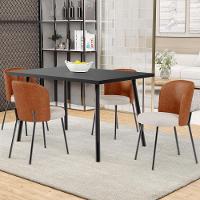 Kit 4 Cadeiras Sala De Jantar Estofada Gavi L02 Couríssimo Camel Linho Cru - 6