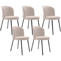 Kit 5 Cadeiras Sala De Jantar Estofada Gavi L02 Suede Bege - 1