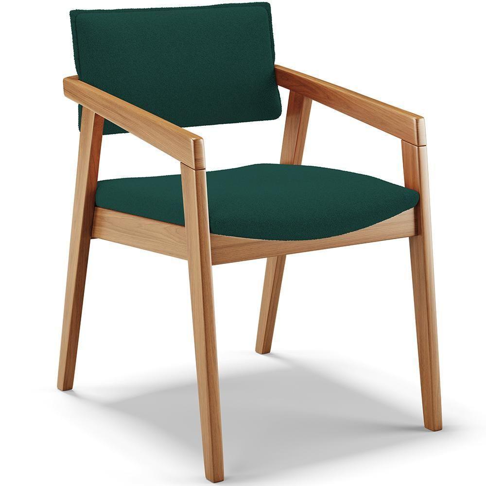 Kit 03 Cadeiras Para Sala De Jantar Estar Living Giorgia B04 Bouclê Verde - 6