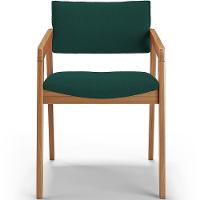 Kit 03 Cadeiras Para Sala De Jantar Estar Living Giorgia B04 Bouclê Verde - 3