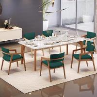 Kit 03 Cadeiras Para Sala De Jantar Estar Living Giorgia B04 Bouclê Verde - 7