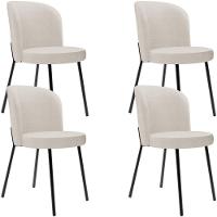 Kit 4 Cadeiras Sala De Jantar Estofada Gavi L02 Linho Cru - 1