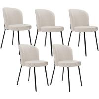 Kit 5 Cadeiras Sala De Jantar Estofada Gavi L02 Linho Cru - 1