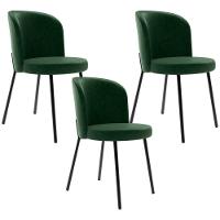 Kit 3 Cadeiras Sala De Jantar Estofada Gavi L02 Couríssimo Verde Musgo - 1