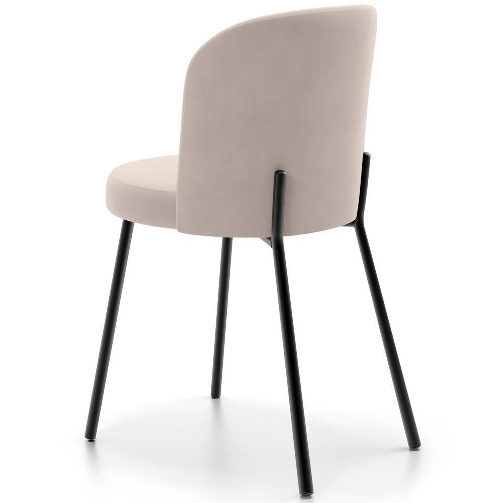 Kit 4 Cadeiras Sala De Jantar Estofada Gavi L02 Suede Bege - 4