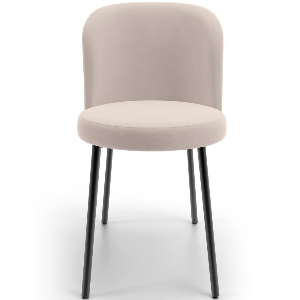 Kit 4 Cadeiras Sala De Jantar Estofada Gavi L02 Suede Bege - 5