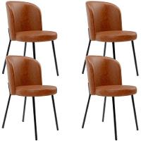 Kit 4 Cadeiras Sala De Jantar Estofada Gavi L02 Couríssimo Camel - 1