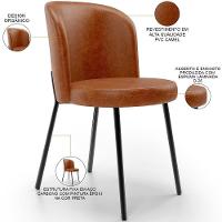 Kit 4 Cadeiras Sala De Jantar Estofada Gavi L02 Couríssimo Camel - 7