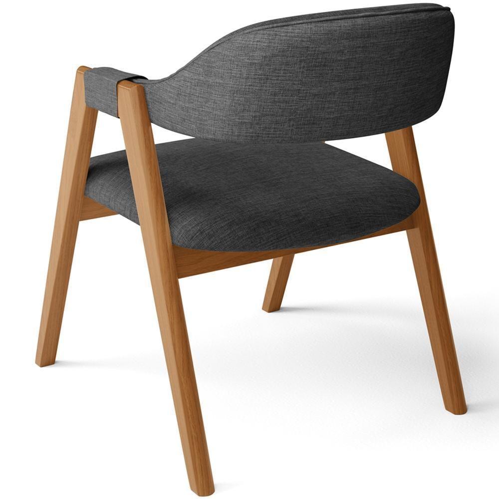 Kit 03 Cadeiras De Jantar E Estar Living Estofada Nadja L02 Linho Cinza Escuro - 2