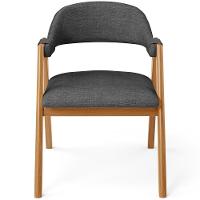 Kit 03 Cadeiras De Jantar E Estar Living Estofada Nadja L02 Linho Cinza Escuro - 6