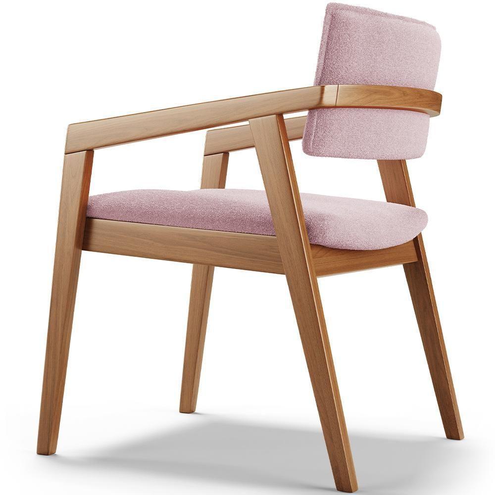 Kit 05 Cadeiras Para Sala De Jantar Estar Living Giorgia B04 Bouclê Rosê - 2