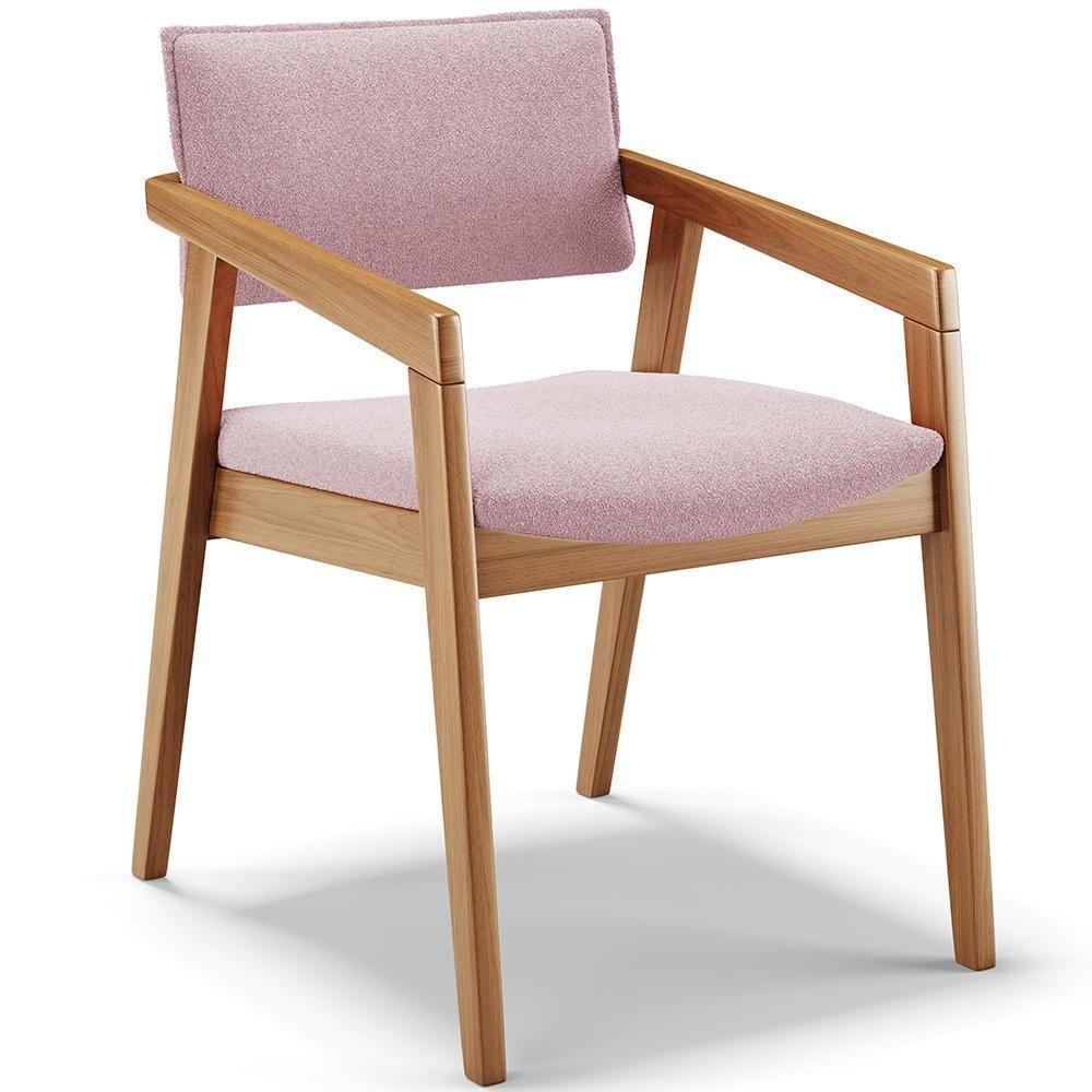 Kit 05 Cadeiras Para Sala De Jantar Estar Living Giorgia B04 Bouclê Rosê - 6