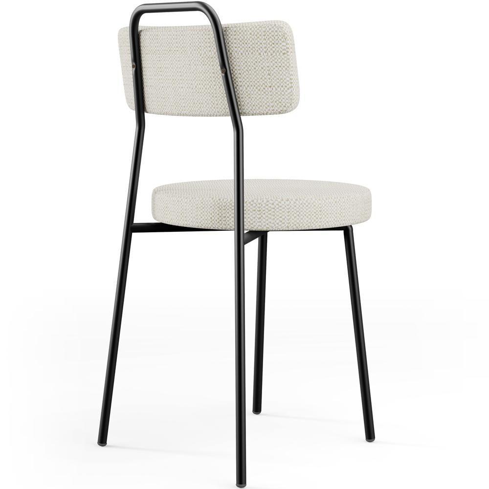 Kit 08 Cadeiras Decorativas Estofada Para Sala De Jantar Barcelona L02 Linho Champagne - Lyam - 5