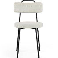 Kit 08 Cadeiras Decorativas Estofada Para Sala De Jantar Barcelona L02 Linho Champagne - Lyam - 3