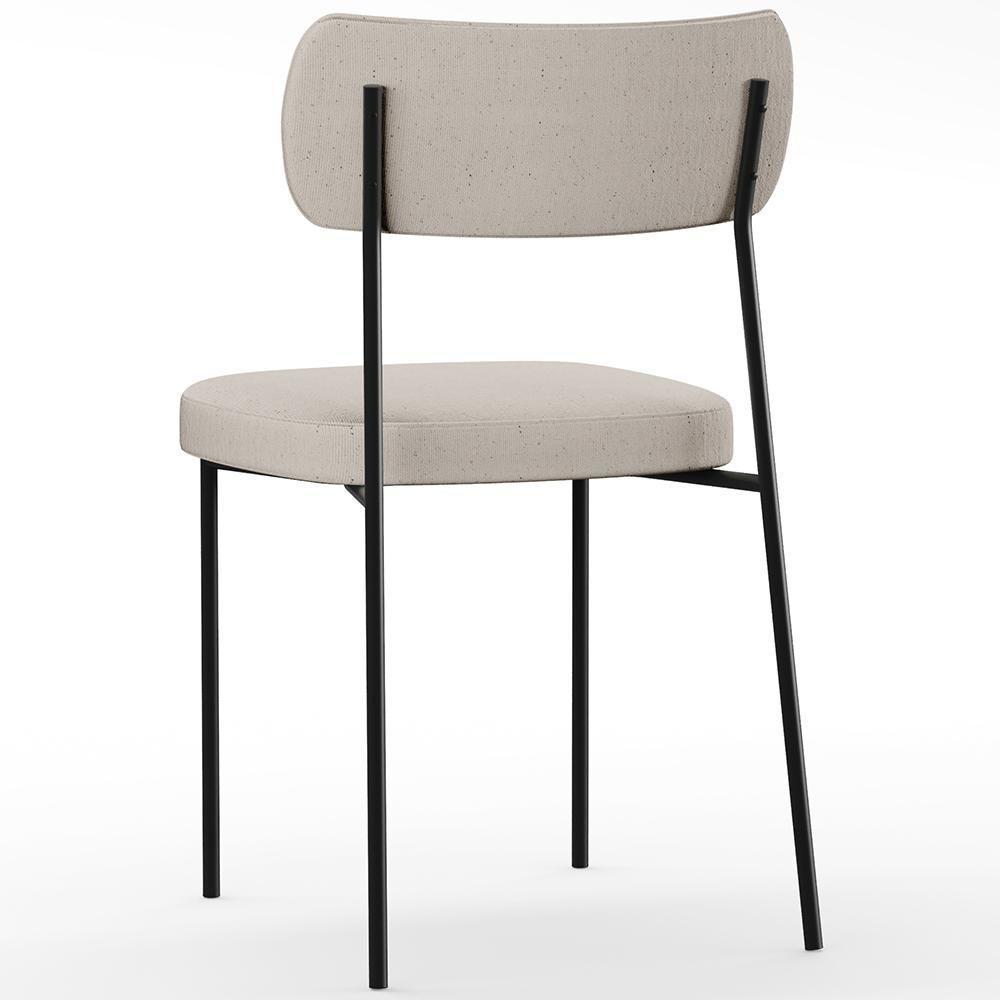 Kit 08 Cadeira Decorativa Estofada Para Sala De Jantar Melina L02 Linho Cru Couríssimo Whisky - Lyam Decor - 4