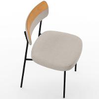 Kit 08 Cadeira Decorativa Estofada Para Sala De Jantar Melina L02 Linho Cru Couríssimo Whisky - Lyam Decor - 5