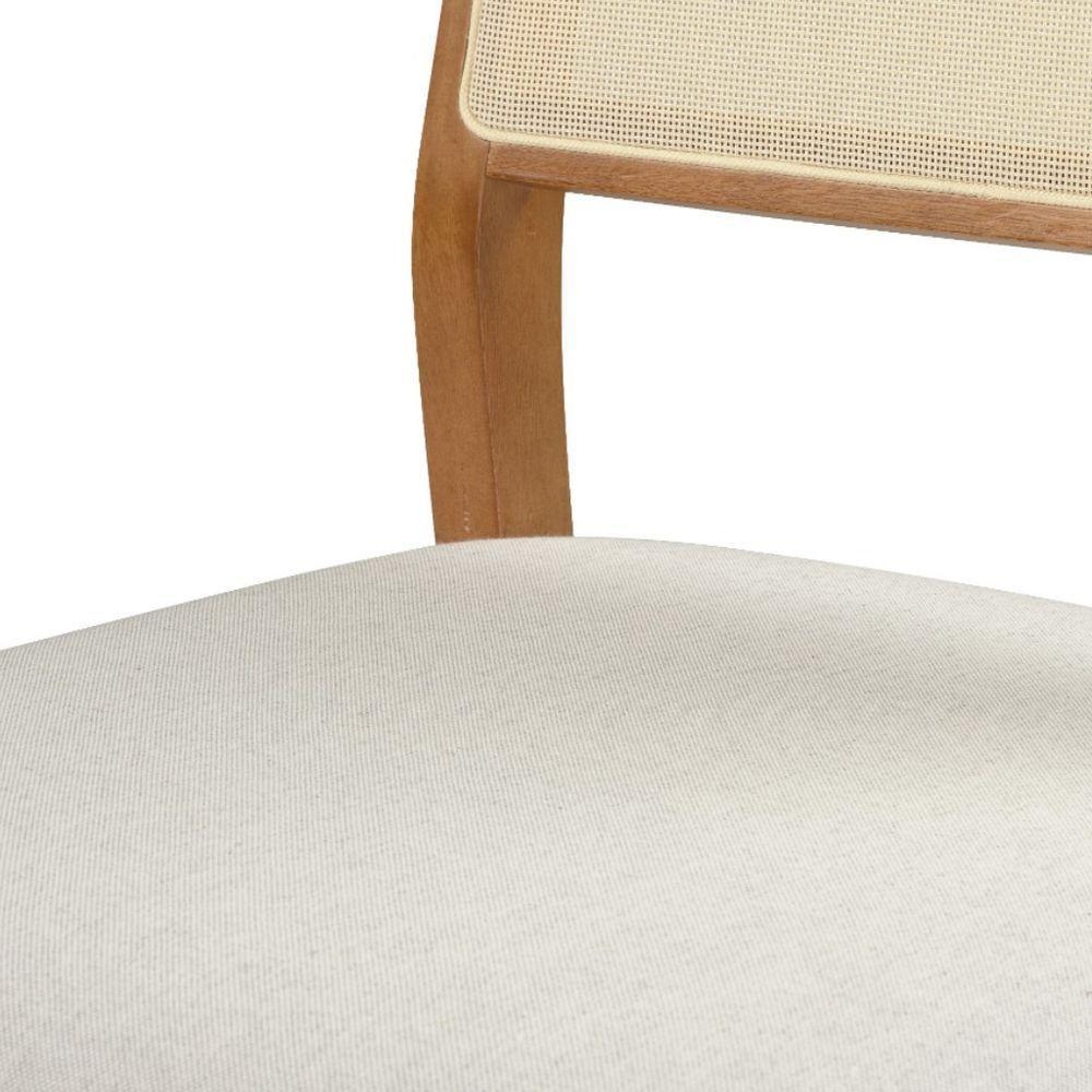 Cadeira Alpina Freijó Encosto Telinha Quadrada Crua Assento Em Tecido 132 E Madeira Maciça Freijó - 8