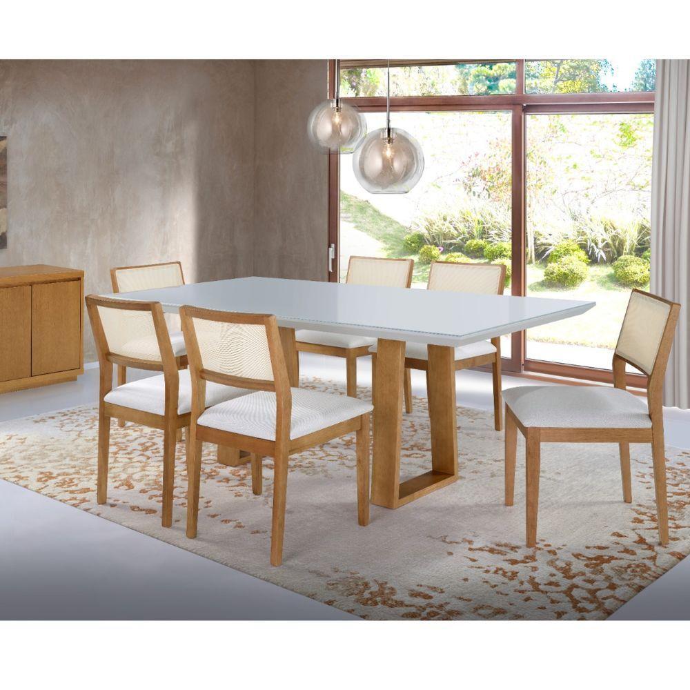 Cadeira Alpina Freijó Encosto Telinha Quadrada Crua Assento Em Tecido 132 E Madeira Maciça Freijó - 10