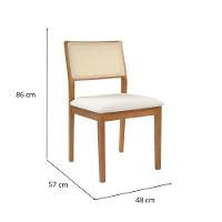 Cadeira Alpina Freijó Encosto Telinha Quadrada Crua Assento Em Tecido 132 E Madeira Maciça Freijó - 5