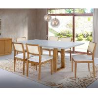 Cadeira Alpina Freijó Encosto Telinha Quadrada Crua Assento Em Tecido 132 E Madeira Maciça Freijó - 10