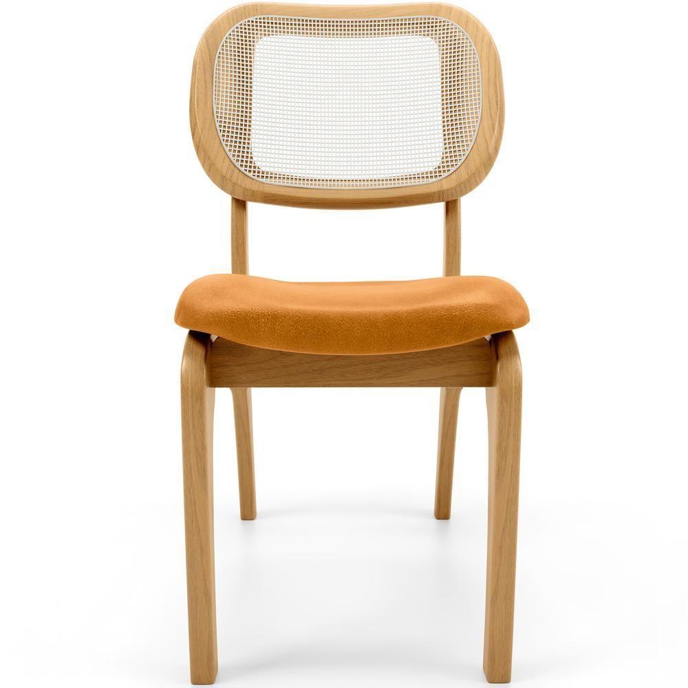 Kit 5 Cadeiras Para Sala De Jantar Estofada E Tela Mariah L02 Couríssimo Whisky - 5