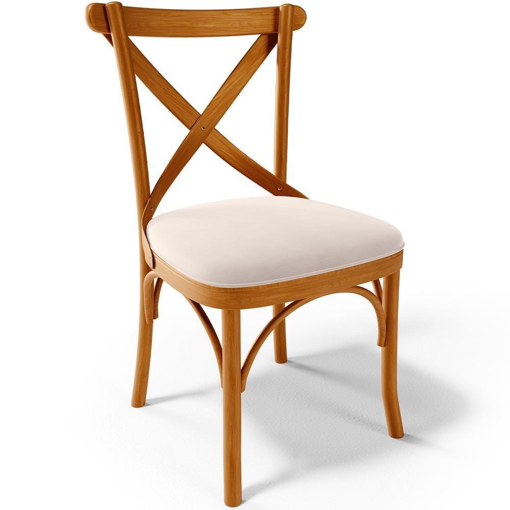 Kit 02 Cadeiras Para Sala De Jantar E Estar Living Estofada ávila L02 Suede Bege - Lyam - 7