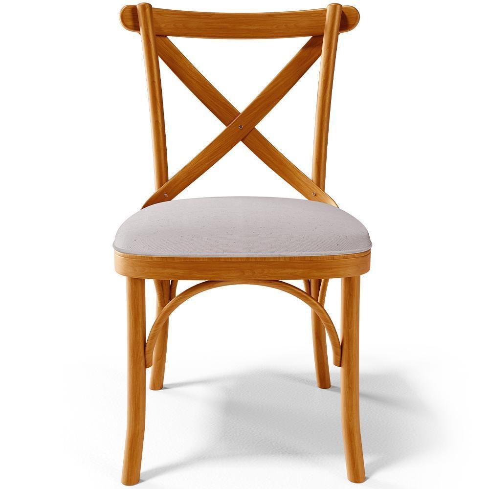 Kit 06 Cadeiras Para Sala De Jantar E Estar Living Estofada ávila L02 Linho Bege - Lyam - 4