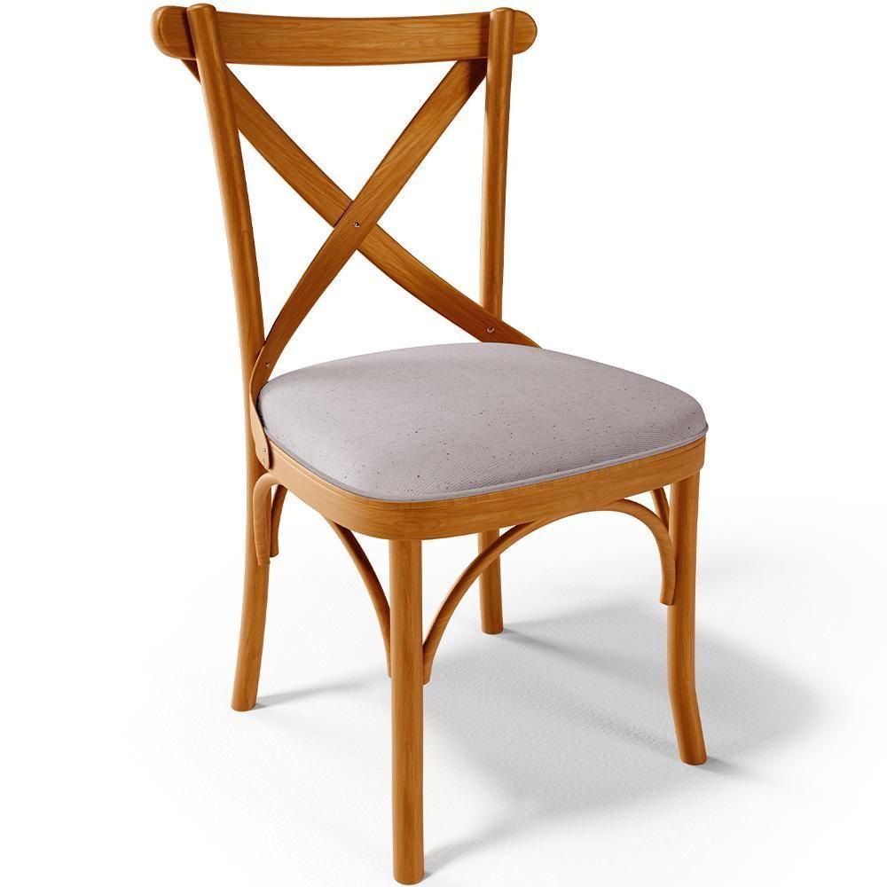 Kit 06 Cadeiras Para Sala De Jantar E Estar Living Estofada ávila L02 Linho Bege - Lyam - 7