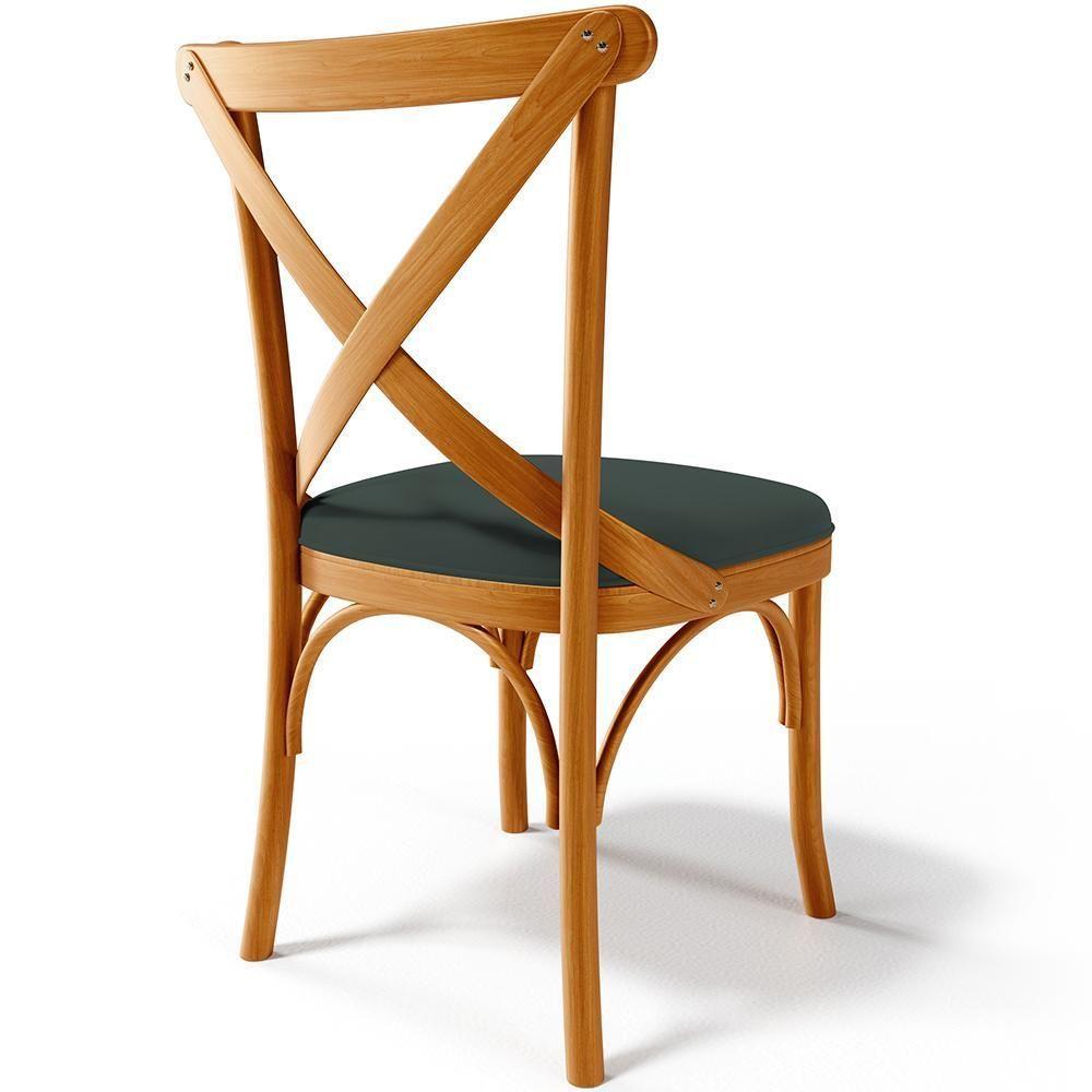 Kit 06 Cadeiras Para Sala De Jantar E Estar Living Estofada ávila L02 Suede Verde Musgo - Lyam - 2