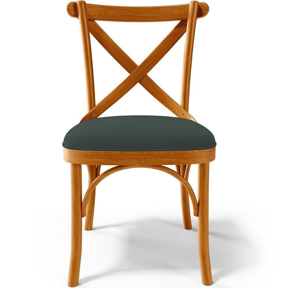 Kit 06 Cadeiras Para Sala De Jantar E Estar Living Estofada ávila L02 Suede Verde Musgo - Lyam - 4