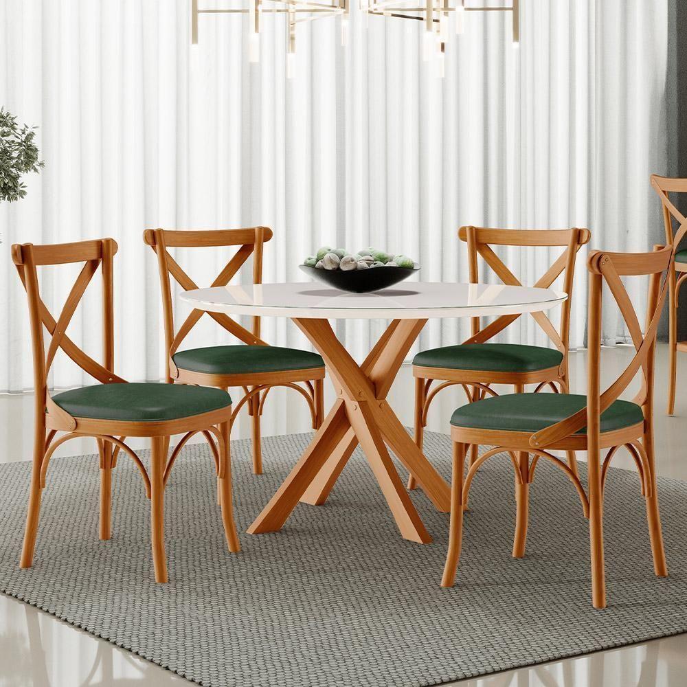 Kit 08 Cadeiras Para Sala De Jantar E Estar Living Estofada ávila L02 Couríssimo Verde Musgo - Lyam - 6