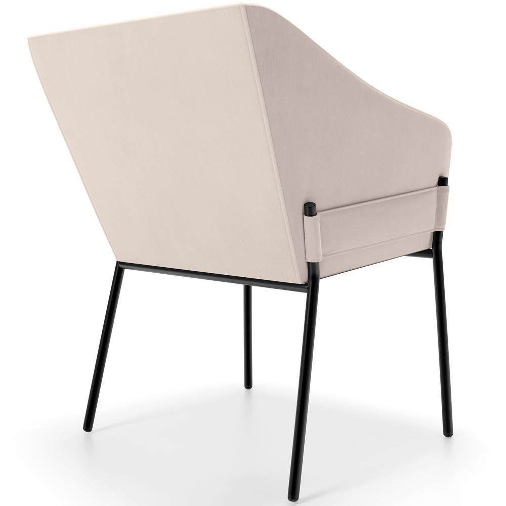 Kit 3 Cadeiras Para Sala De Jantar Estar Living Olívia L02 Suede Bege - Lyam Decor - 2