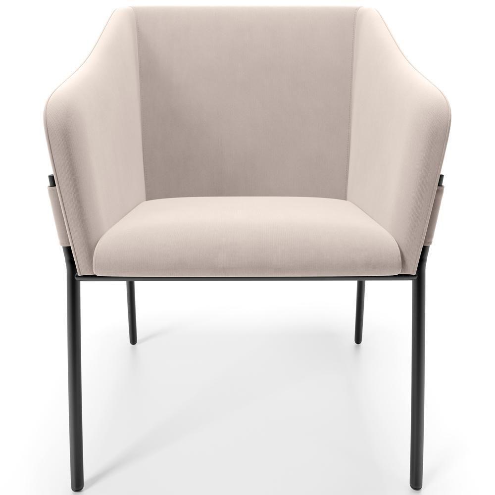 Kit 3 Cadeiras Para Sala De Jantar Estar Living Olívia L02 Suede Bege - Lyam Decor - 5