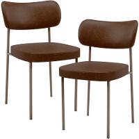 Kit 02 Cadeiras Para Sala De Jantar Melina Base Arena L02 Couríssimo Marrom - Lyam Decor - 1