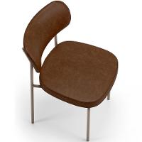 Kit 02 Cadeiras Para Sala De Jantar Melina Base Arena L02 Couríssimo Marrom - Lyam Decor - 5