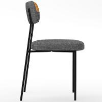 Kit 08 Cadeira Decorativa Estofada Para Sala De Jantar Melina L02 Linho Cinza Escuro Couríssimo Whisky - Lyam Decor - 2