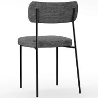 Kit 08 Cadeira Decorativa Estofada Para Sala De Jantar Melina L02 Linho Cinza Escuro Couríssimo Whisky - Lyam Decor