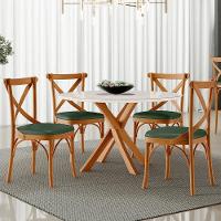 Cadeira Para Sala De Jantar E Estar Living Estofada ávila L02 Couríssimo Verde Musgo - Lyam - 6